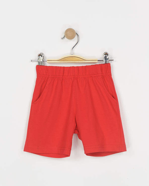 Picture of B31318- BOYS BABIES COTTON SHORTS 6-12 MONTHS RED